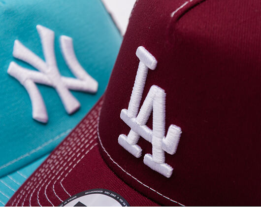 Kšiltovka New Era - MLB Contrast Stitch WS Retro 9FORTY Trucker - LA Dodgers - Burgundy