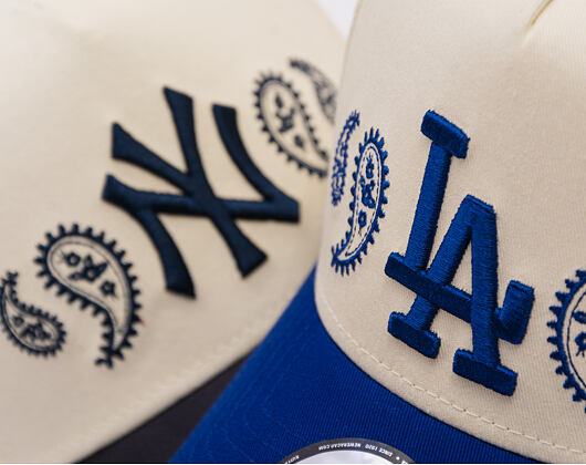 Kšiltovka New Era - MLB Paisley Bandana 9FORTY A-Frame - LA Dodgers - Cream / Dark Royal
