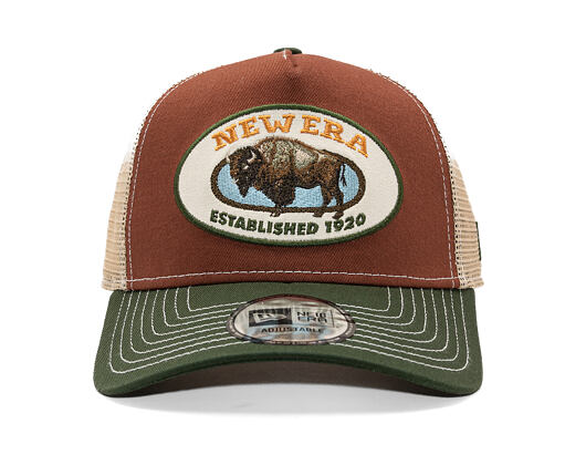 Kšiltovka New Era - Animal Oval Patch 9FORTY Trucker - Dark Seaweed / Auburn