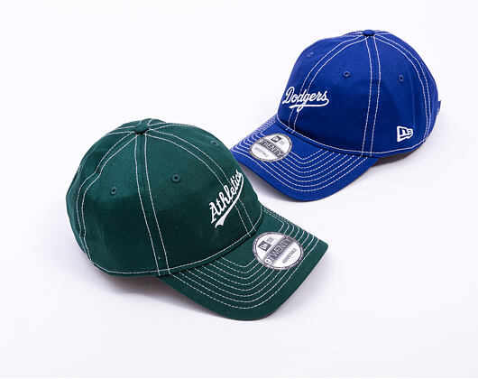 Kšiltovka New Era - MLB Contrast Stitch 9TWENTY - Oakland Athletics - Dark Green / White