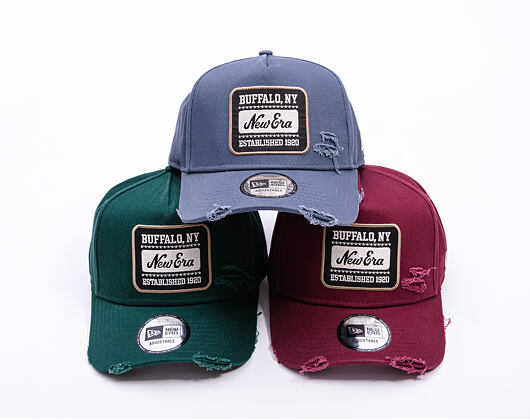Kšiltovka New Era - Buffalo Distressed Patch 9FORTY A-Frame - Dark Green