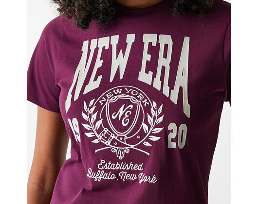 Dámské Triko New Era - Crest Tee Regular - Burgundy