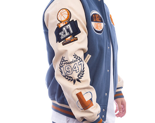 Bunda New Era - NBA Patch Varsity Jacket - LA Lakers - Muted Indigo
