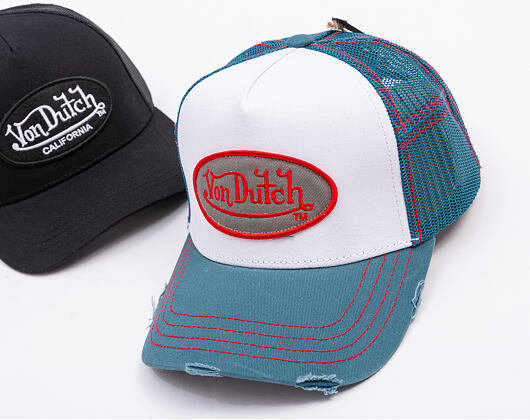 Kšiltovka Von Dutch - Trucker - Distressed White/Blue