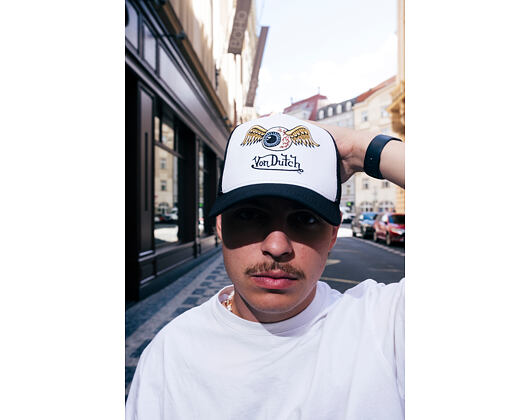 Kšiltovka Von Dutch - Trucker - Eye Out Logo - White/Black