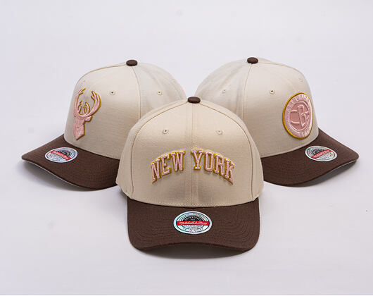 Kšiltovka Mitchell & Ness - Blush Sand Classic Red - New York Knicks - Sand/Brown