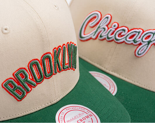Kšiltovka Mitchell & Ness - Green Orange Pro Crown - Brooklyn Nets - Sand/Green