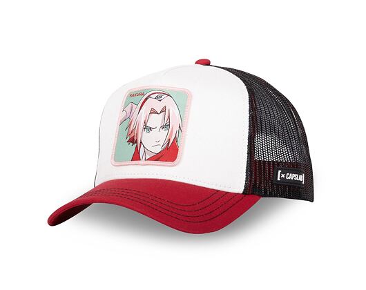 Kšiltovka Capslab Trucker - Naruto Sakura - White/Red