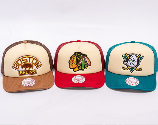 Kšiltovka Mitchell & Ness - NHL Vintage Block Trucker - Anaheim Ducks - Cream