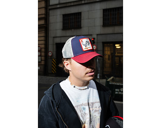Kšiltovka Goorin - Rooster Trucker - April Fools - Red/Navy/Stone