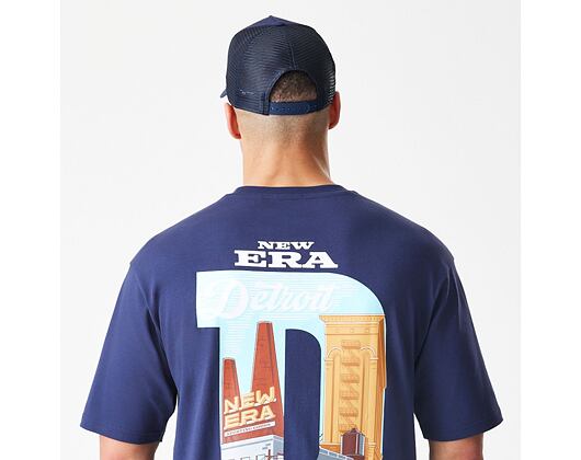 Triko New Era - Branded Location Oversized Tee - Navy