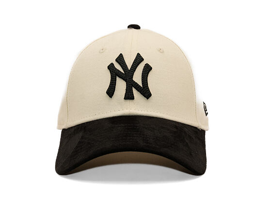 Dámská Kšiltovka New Era - MLB Faux Suede 9FORTY - NY Yankees - Cream / Black