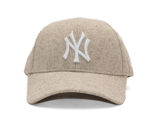 Kšiltovka New Era - MLB Melton Wool 9FORTY - NY Yankees - Stone / White