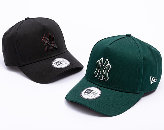 Kšiltovka New Era - MLB Team Outline 9FORTY A-Frame - NY Yankees - Dark Green / Stone