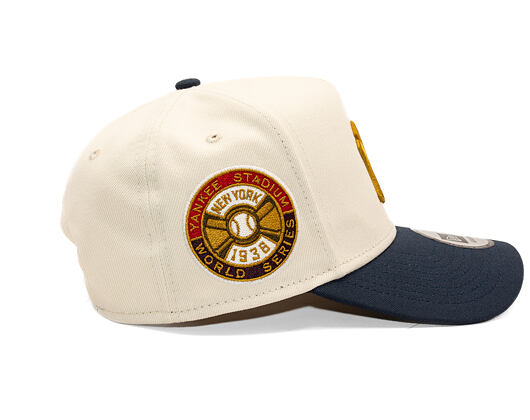 Kšiltovka New Era - MLB WS Patch 9FORTY A-Frame - NY Yankees - Cream / Navy