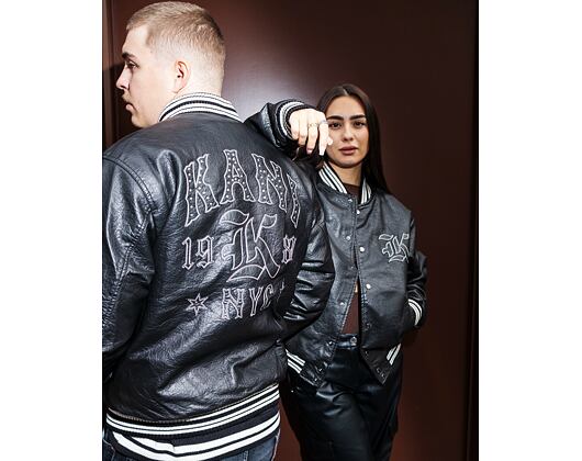 Bunda Karl Kani - Kani Western Pu Leather College Jacket - Black