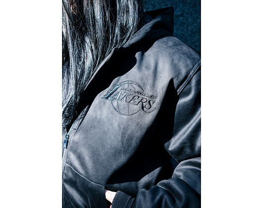 Bunda New Era - NBA Suede Hooded Jacket - LA LAkers - Black