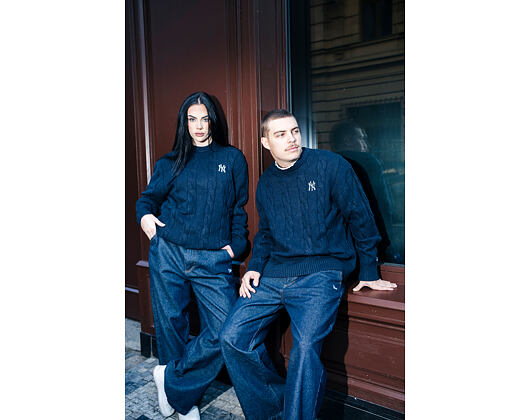 Svetr New Era - MLB Cable Knit Crew - NY Yankees - Navy