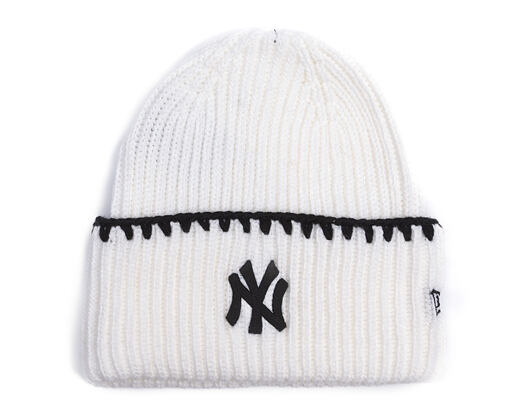 Dámský Kulich New Era - MLB Chunky Top Stitch Beanie - NY Yankees - Cream