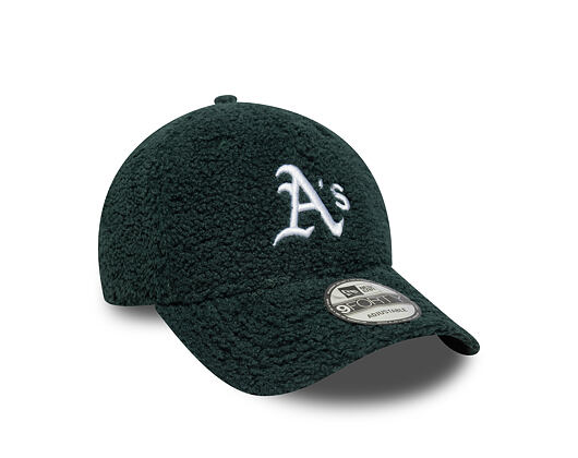 Kšiltovka New Era - MLB Winter Borg Teddy Fleece 9FORTY - Oakland Athletics - Dark Green / White