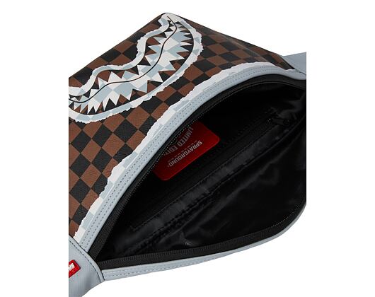 Ledvinka Sprayground Cream And Brown Tear Check Savvy Crossbody