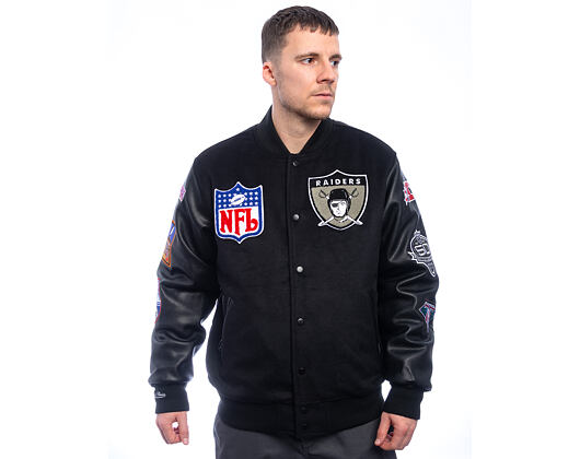 Bunda Mitchell & Ness - NFL Blackout Collection Varsity Jacket Oakland Raiders - Black