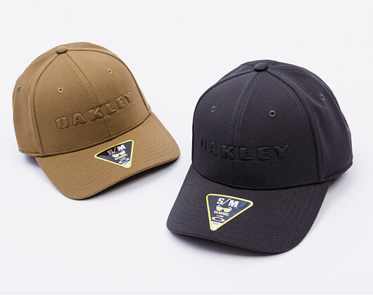 Kšiltovka Oakley - Bark Embossed Hat - Pitch Black/Flame Red