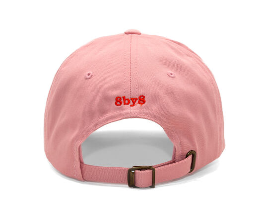 Kšiltovka 8by8 - Dadcap - "Sorry I'm Late I saw a dog" - Baby Pink/Red