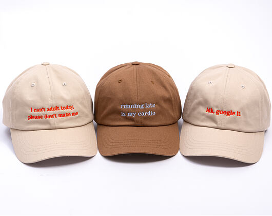 Kšiltovka 8by8 - Dadcap - "running late is my cardio" - Brown/Sky Blue