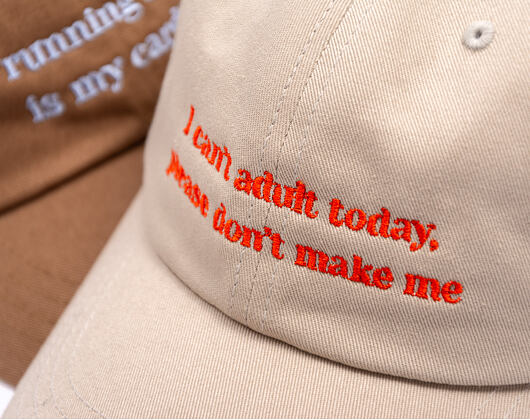 Kšiltovka 8by8 - Dadcap - "I can't adult today" - Tan/Orange