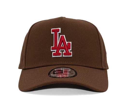 Kšiltovka New Era - MLB Outline Script 9FORTY A-Frame - LA Dodgers - Chestnut Brown