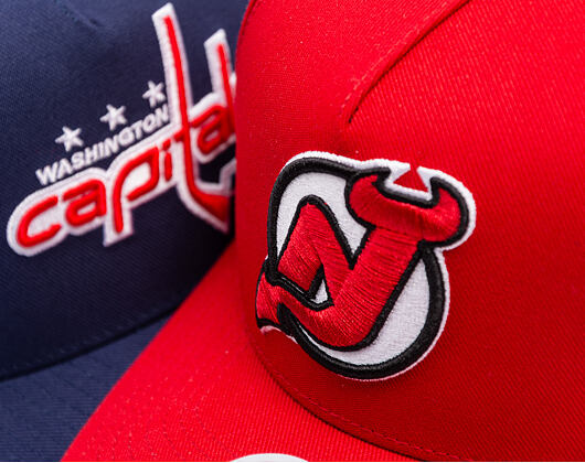 Kšiltovka Mitchell & Ness - New Jersey Devils - Double Clutch Pro Snapback - Red