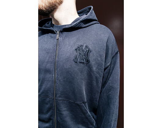 Mikina New Era - MLB Washed Full Zip Hoody - NY Yankees - Black