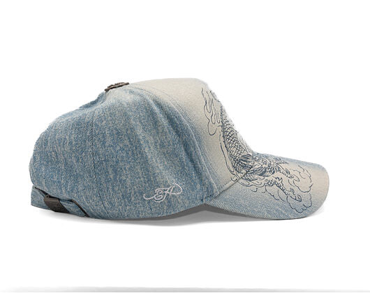 Kšiltovka Ed Hardy - Crawling Dragon Wash Denim 5 Panel Cap - Bleach