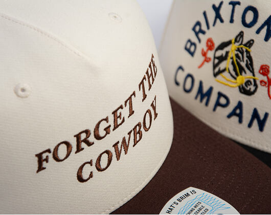 Kšiltovka Brixton - Forget the Cowboy MP Snapback - Chocolate/Off White