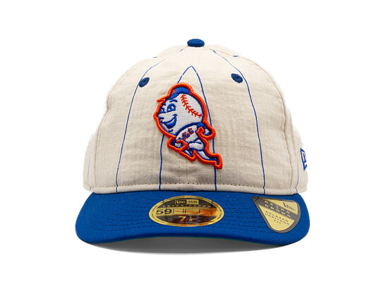 Kšiltovka New Era - MLB Retro Linen Pinstripe 59FIFTY Retro Crown - NY Mets - Mr. Met - Off White