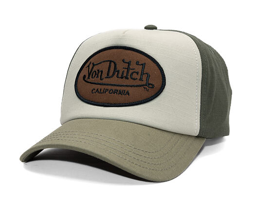 Kšiltovka Von Dutch - Trucker - Cali Patch Olive/Brown