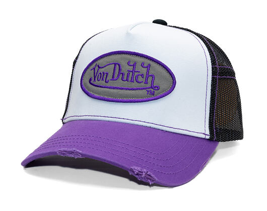 Kšiltovka Von Dutch - Trucker - Classic Logo White/Distressed Purple Denim