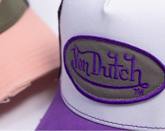 Kšiltovka Von Dutch - Trucker - Classic Logo White/Distressed Purple Denim