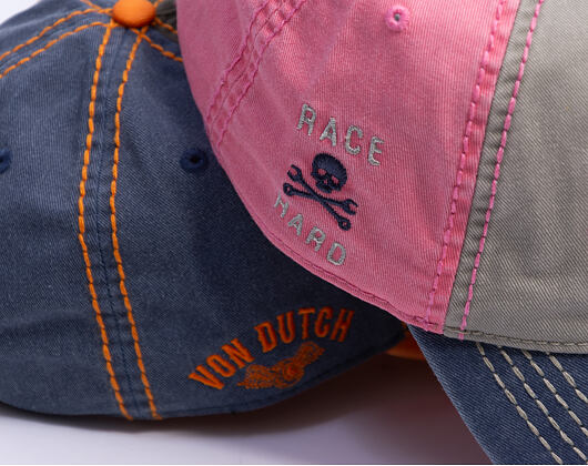 Kšiltovka Von Dutch - Trucker - Limited Olive/Pink/Distressed Denim