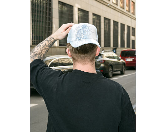 Kšiltovka Ed Hardy - Crawling Dragon Wash Denim 5 Panel Cap - Bleach