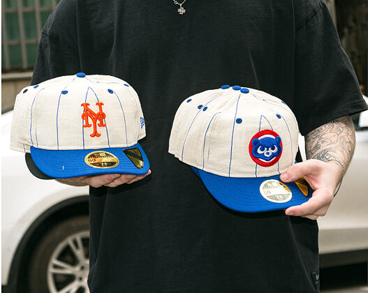 Kšiltovka New Era - MLB Retro Linen Pinstripe 59FIFTY Retro Crown - NY Mets - NY Logo - Off White