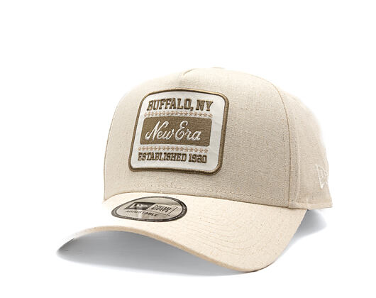 Kšiltovka New Era - Branded Buffalo Patch Linen 9FORTY A-Frame - Stone