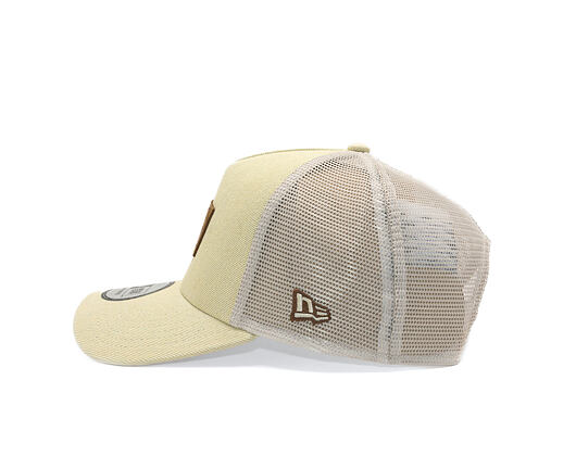 Kšiltovka New Era - Branded Denim Leather Patch 9FORTY A-Frame Trucker - Camel