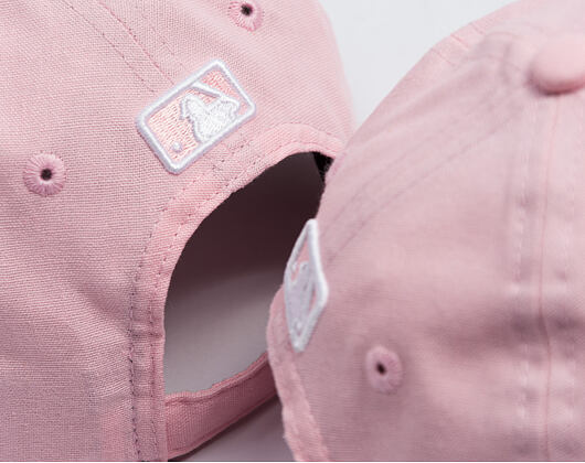 Dětská Kšiltovka New Era - MLB Linen 9FORTY M-CROWN - LA Dodgers - Pink Rouge / White