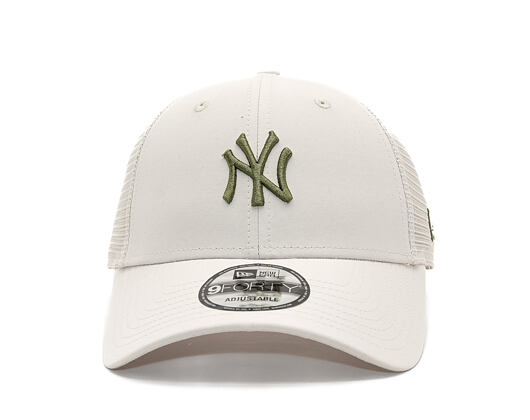 Kšiltovka New Era - MLB Midi Homefield 9FORTY Trucker - NY Yankees - Stone / New Olive