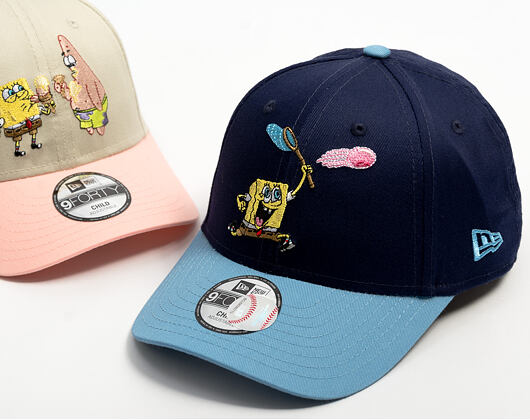 Dětská Kšiltovka New Era - Spongebob 9FORTY - Spongebob - Ocean Blue / Blue