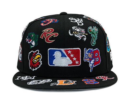 Kšiltovka New Era - MiLB All Over Logo 59FIFTY - Black