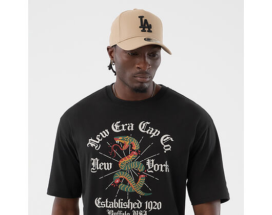 Triko New Era - Branded Oversized Graphic Tee - Black