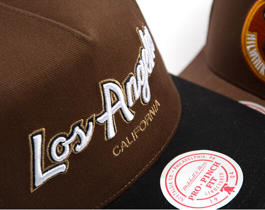 Kšiltovka Mitchell & Ness - NBA - La Script 2.0 - Los Angeles Lakers - Brown/Black